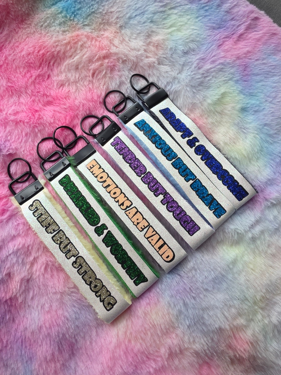 Huglet Affirmation Keyring  Positivity Wristlet