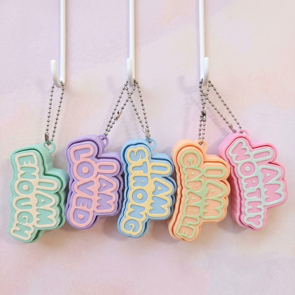 Huglet Affirmation Clicker Keyrings - Huglets