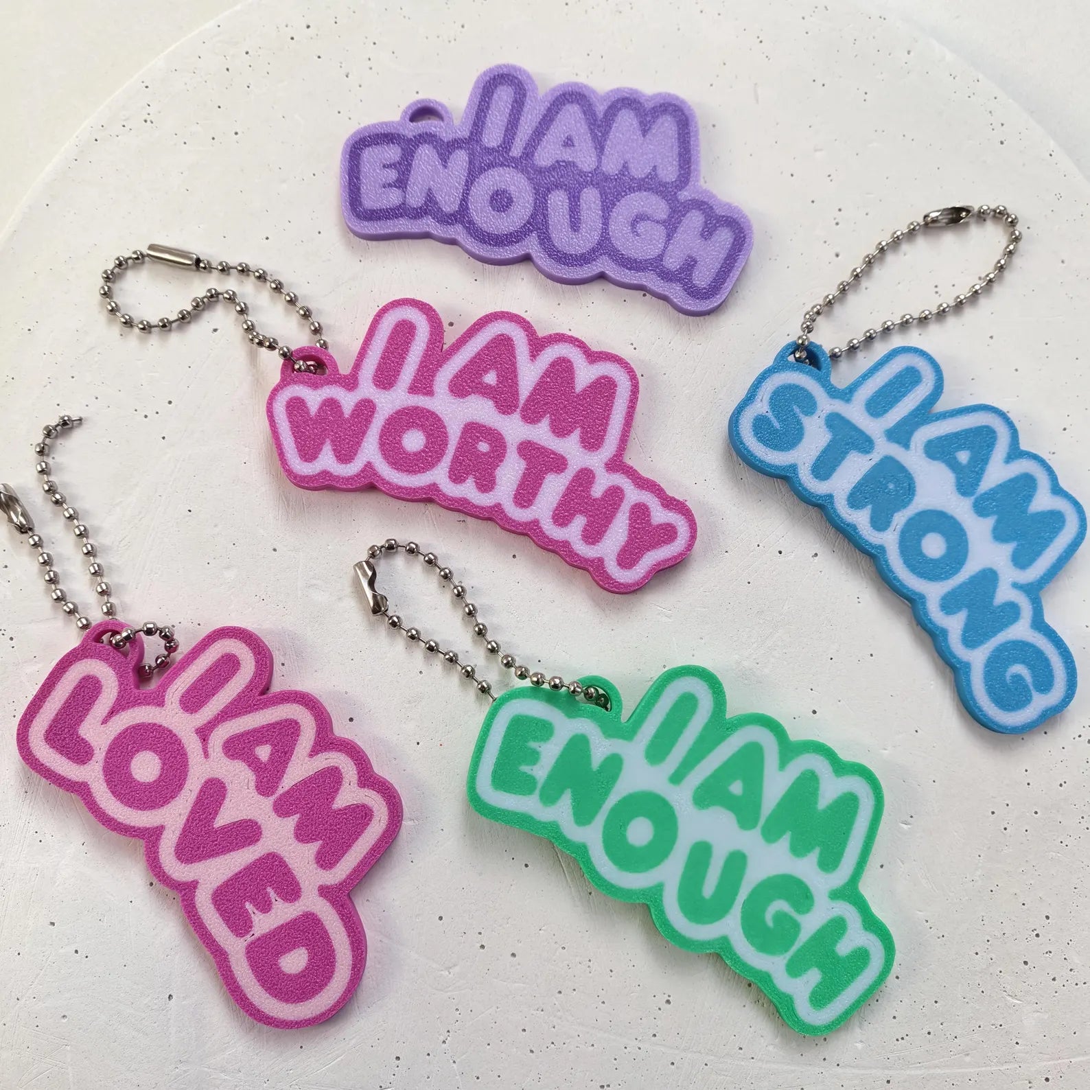Huglet Affirmation Clicker Keyrings - Huglets