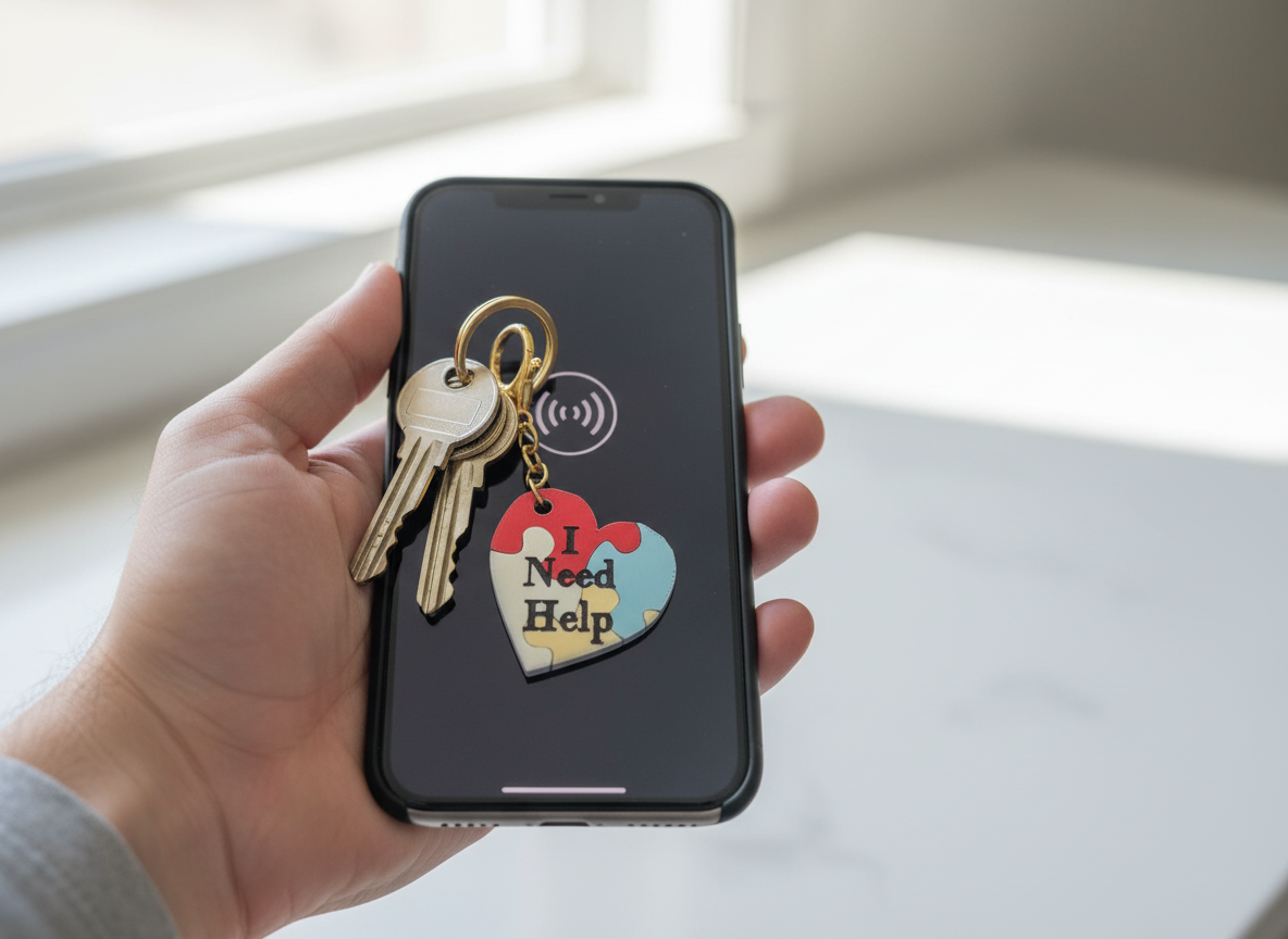 I Need Help NFC Keyring - Huglets