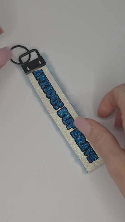 Huglet Affirmation Keyring  Positivity Wristlet